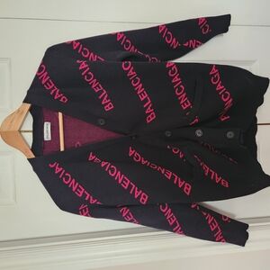 Balenciaga Black and Pink Cardigan